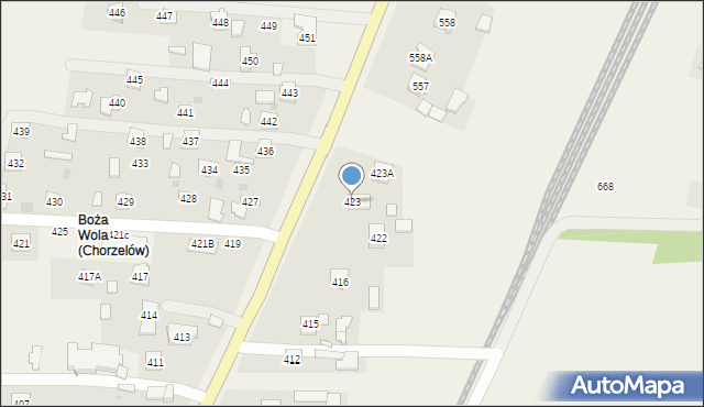 Chorzelów, Chorzelów, 423, mapa Chorzelów