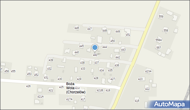 Chorzelów, Chorzelów, 441, mapa Chorzelów