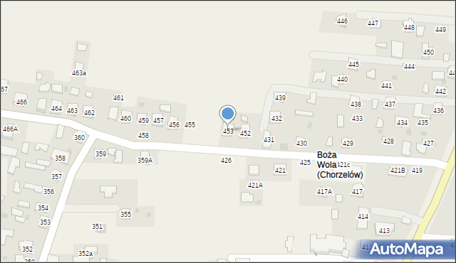 Chorzelów, Chorzelów, 453, mapa Chorzelów