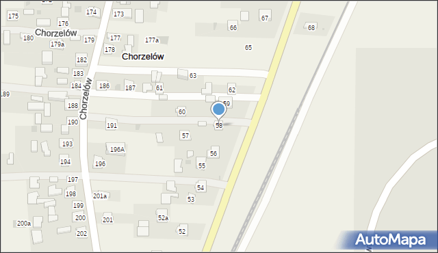 Chorzelów, Chorzelów, 58, mapa Chorzelów