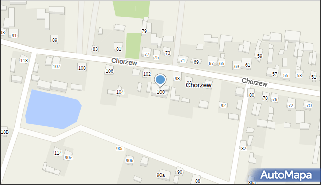 Chorzew, Chorzew, 100, mapa Chorzew