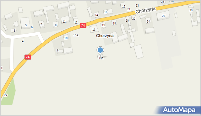 Chorzyna, Chorzyna, 13a, mapa Chorzyna