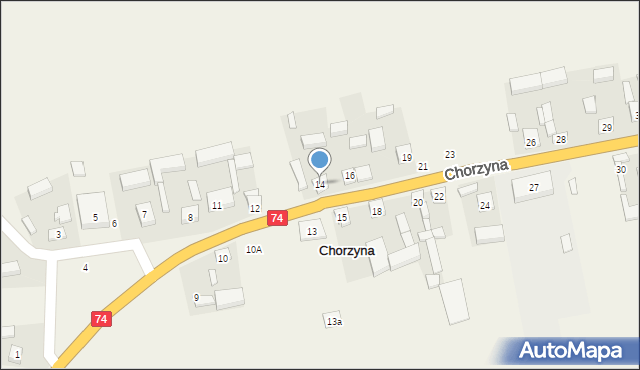 Chorzyna, Chorzyna, 14, mapa Chorzyna