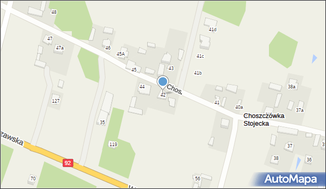 Choszczówka Stojecka, Choszczówka Stojecka, 42, mapa Choszczówka Stojecka