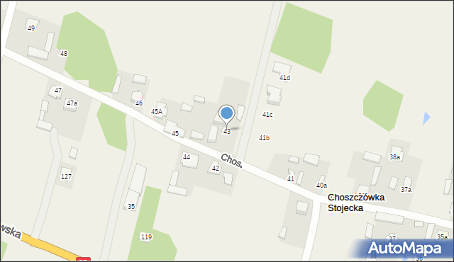 Choszczówka Stojecka, Choszczówka Stojecka, 43, mapa Choszczówka Stojecka