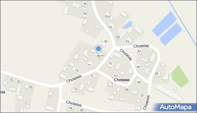 Chotelek, Chotelek, 76, mapa Chotelek
