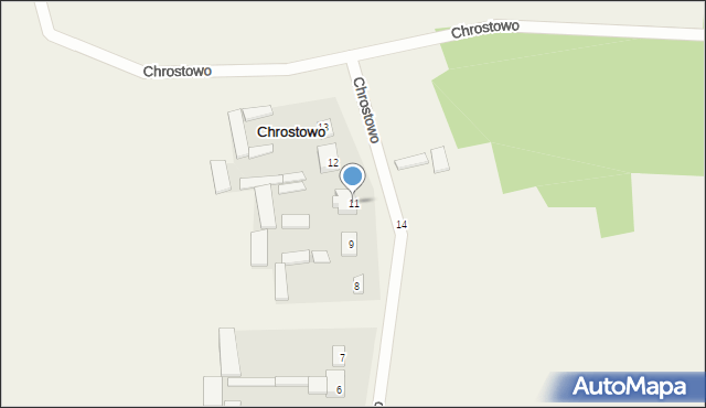 Chrostowo, Chrostowo, 11, mapa Chrostowo