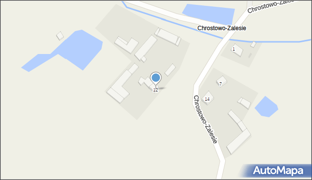 Chrostowo Wielkie, Chrostowo-Zalesie, 12, mapa Chrostowo Wielkie