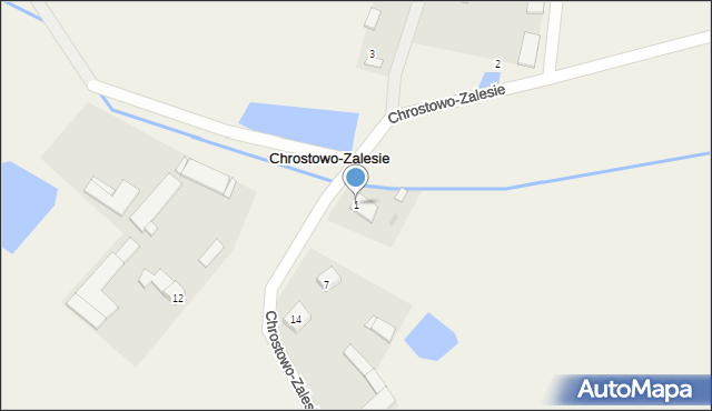 Chrostowo-Zalesie, Chrostowo-Zalesie, 1, mapa Chrostowo-Zalesie