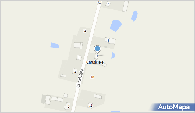 Chruściele, Chruściele, 9, mapa Chruściele