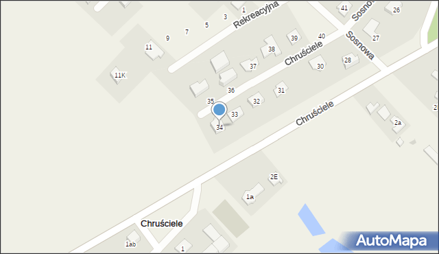 Chruściele, Chruściele, 34, mapa Chruściele