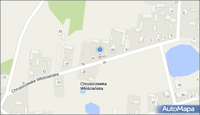 Chruszczewka Włościańska, Chruszczewka Włościańska, 63, mapa Chruszczewka Włościańska