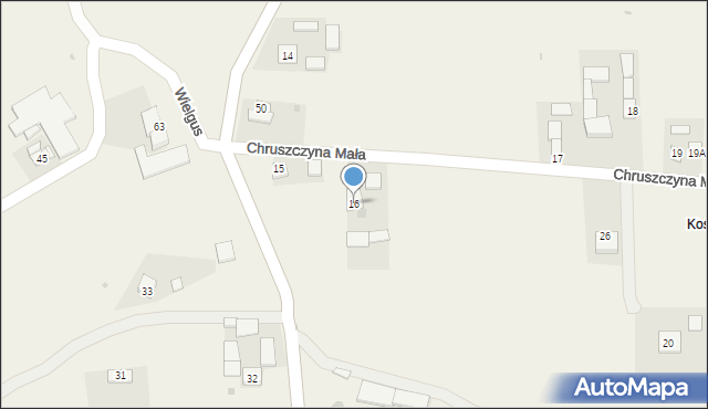 Chruszczyna Mała, Chruszczyna Mała, 16, mapa Chruszczyna Mała