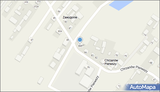 Chrzanów, Chrzanów Pierwszy, 84A, mapa Chrzanów