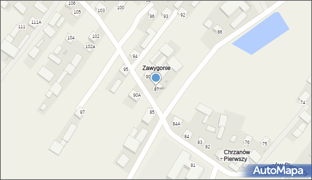 Chrzanów, Chrzanów Pierwszy, 87, mapa Chrzanów