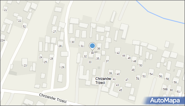 Chrzanów, Chrzanów Trzeci, 34, mapa Chrzanów