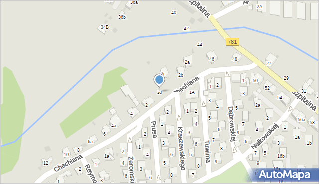 Chrzanów, Chechlana, 2d, mapa Chrzanów