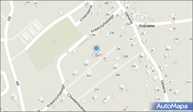 Chrzanów, Chwastowskiego Bolesława, 32b, mapa Chrzanów