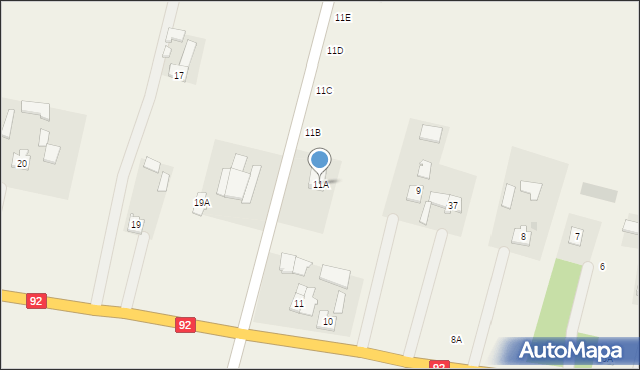 Chrzczany, Chrzczany, 11A, mapa Chrzczany