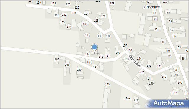 Chrzelice, Chrzelice, 144A, mapa Chrzelice