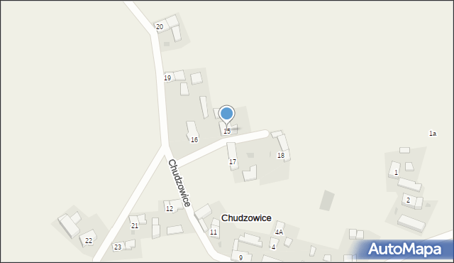 Chudzowice, Chudzowice, 15, mapa Chudzowice