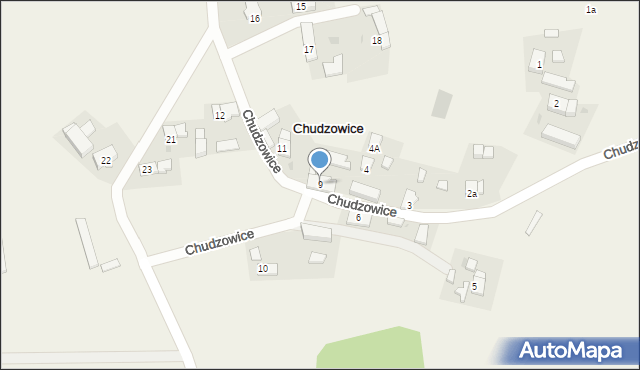 Chudzowice, Chudzowice, 9, mapa Chudzowice