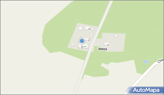 Chwalęcin, Chwalęcin, 12, mapa Chwalęcin