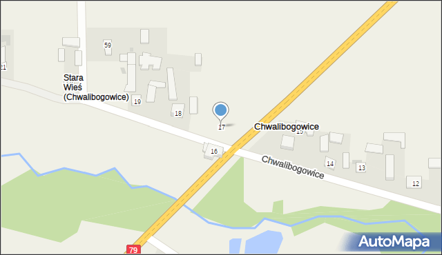 Chwalibogowice, Chwalibogowice, 17, mapa Chwalibogowice