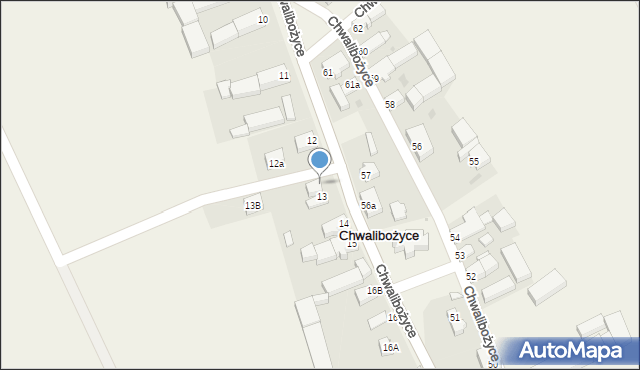 Chwalibożyce, Chwalibożyce, 13A, mapa Chwalibożyce