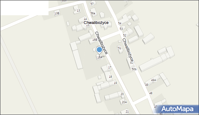 Chwalibożyce, Chwalibożyce, 16A, mapa Chwalibożyce