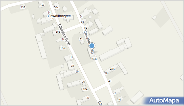 Chwalibożyce, Chwalibożyce, 50, mapa Chwalibożyce