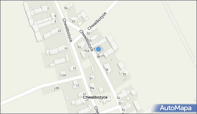 Chwalibożyce, Chwalibożyce, 58, mapa Chwalibożyce