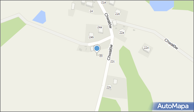 Chwałów, Chwałów, 23a, mapa Chwałów