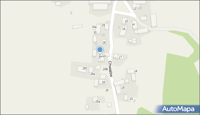 Chwałów, Chwałów, 27, mapa Chwałów