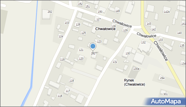 Chwałowice, Chwałowice, 281, mapa Chwałowice