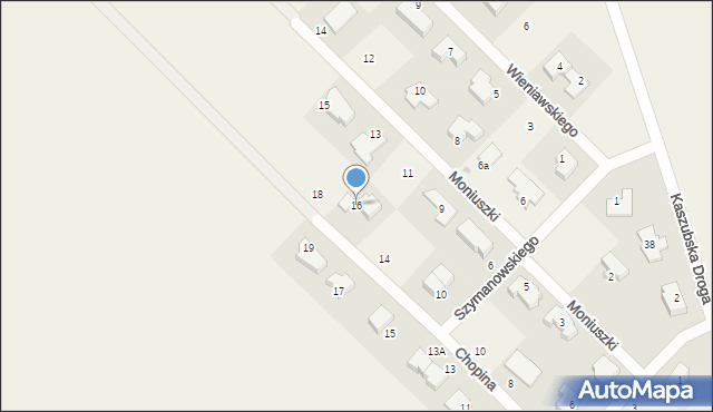 Chwaszczyno, Chopina Fryderyka, 16, mapa Chwaszczyno