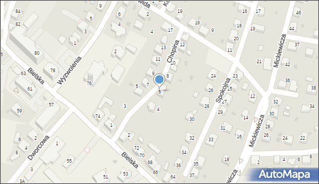 Chybie, Chopina Fryderyka, 6, mapa Chybie