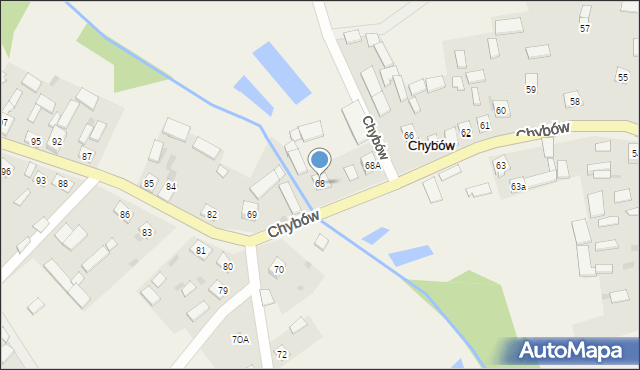 Chybów, Chybów, 68, mapa Chybów