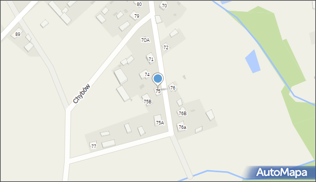 Chybów, Chybów, 75, mapa Chybów