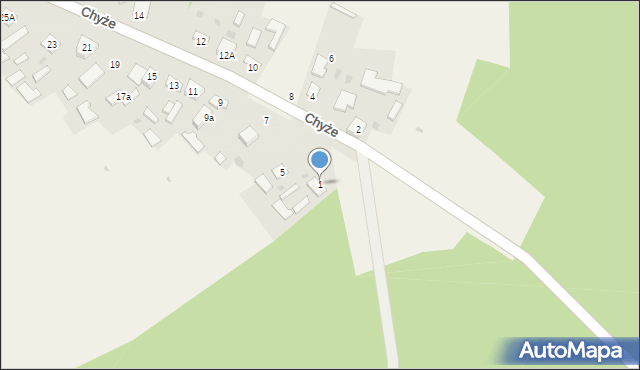 Chyże, Chyże, 1, mapa Chyże