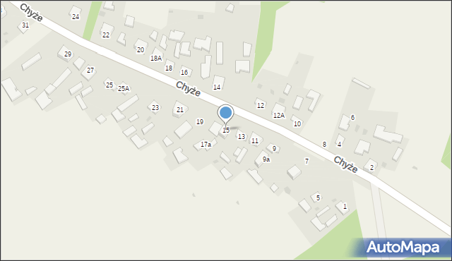 Chyże, Chyże, 15, mapa Chyże