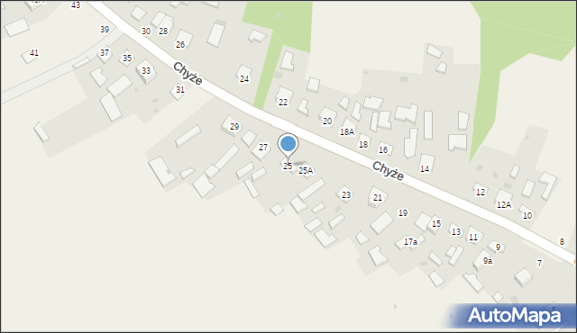 Chyże, Chyże, 25, mapa Chyże