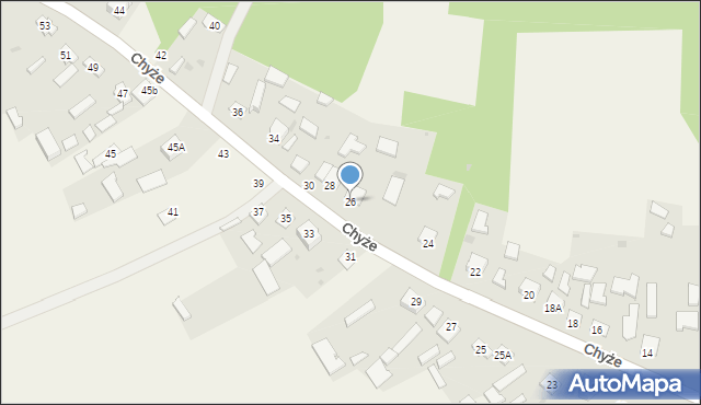 Chyże, Chyże, 26, mapa Chyże