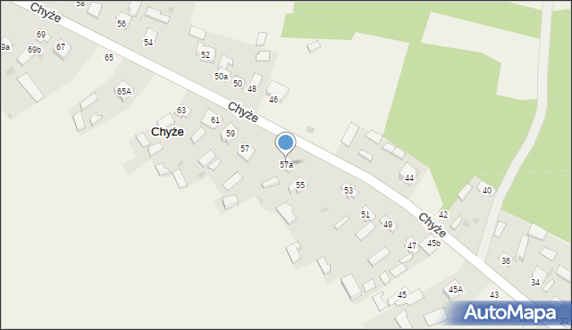 Chyże, Chyże, 57a, mapa Chyże