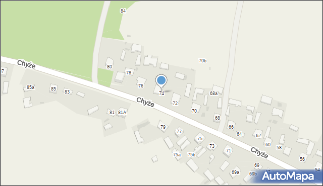 Chyże, Chyże, 74, mapa Chyże