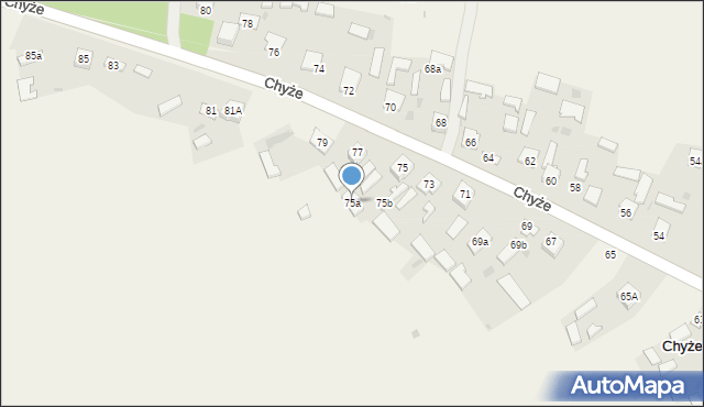 Chyże, Chyże, 75a, mapa Chyże