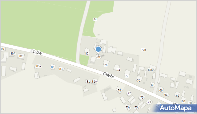 Chyże, Chyże, 78, mapa Chyże