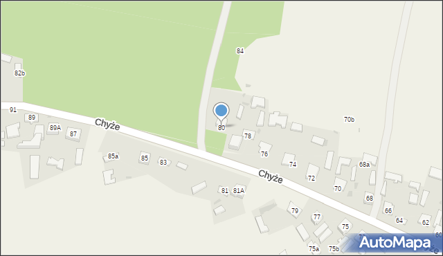 Chyże, Chyże, 80, mapa Chyże