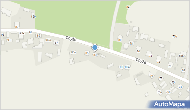 Chyże, Chyże, 83, mapa Chyże