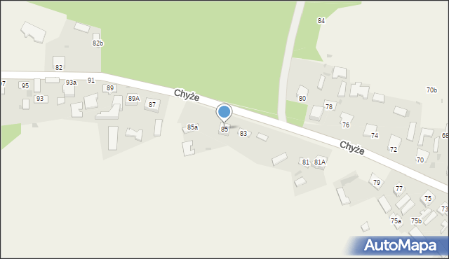 Chyże, Chyże, 85, mapa Chyże